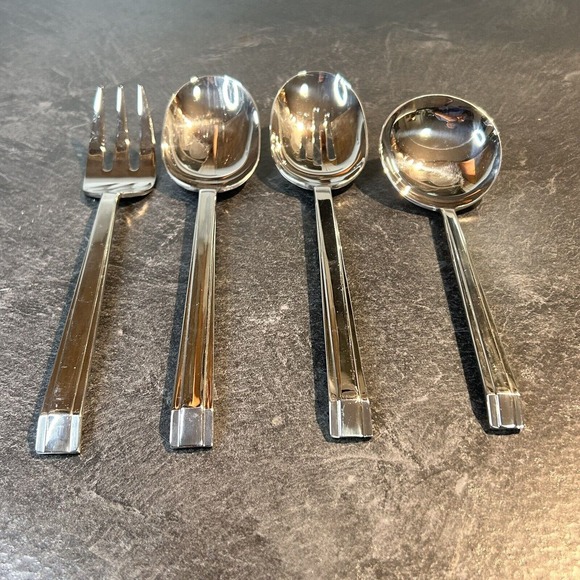 Elegant Stainless Steel Flatware Set 45 Pieces Service for 8 Plus Serving Pieces - Picture 12 of 14